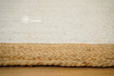 Close-up texture of off-white jute weave