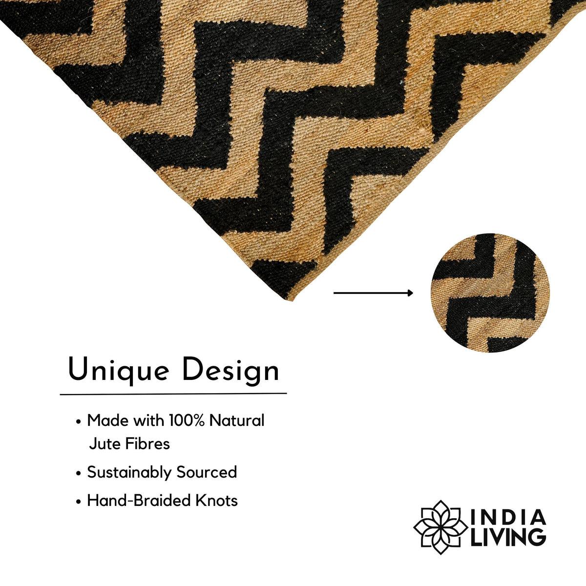 Hemp rug corner detail