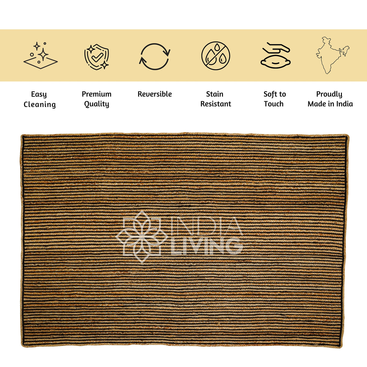 Jute rug in hallway runner setting