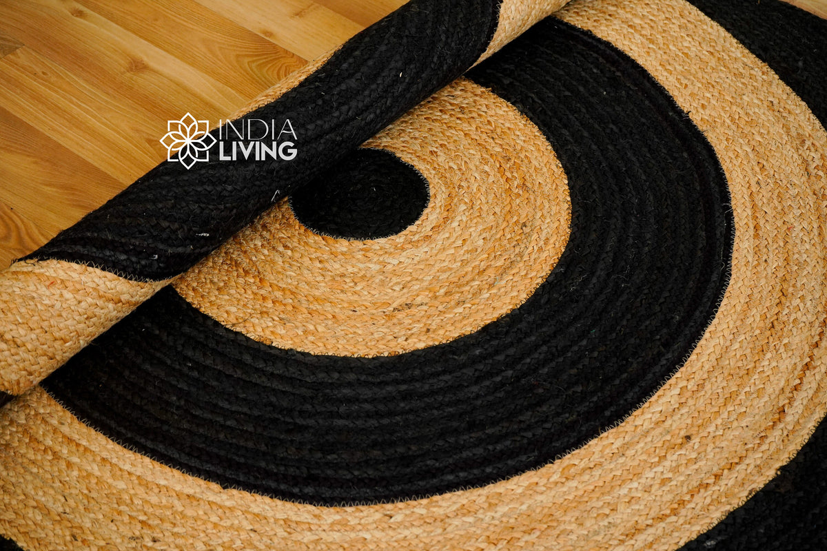 Jute rug corner and edge detail