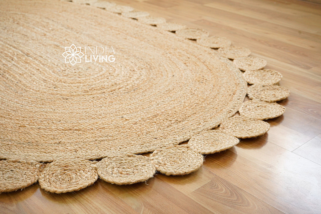 Natural Jute oval rug, hand braided sustainable boho decor Jute rug, Natural fibres, Custom made