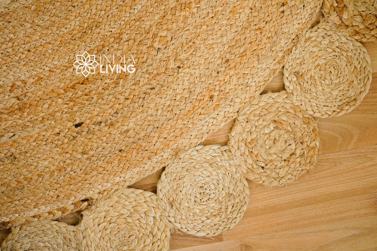 Jute oval rug shown in 4x6 size