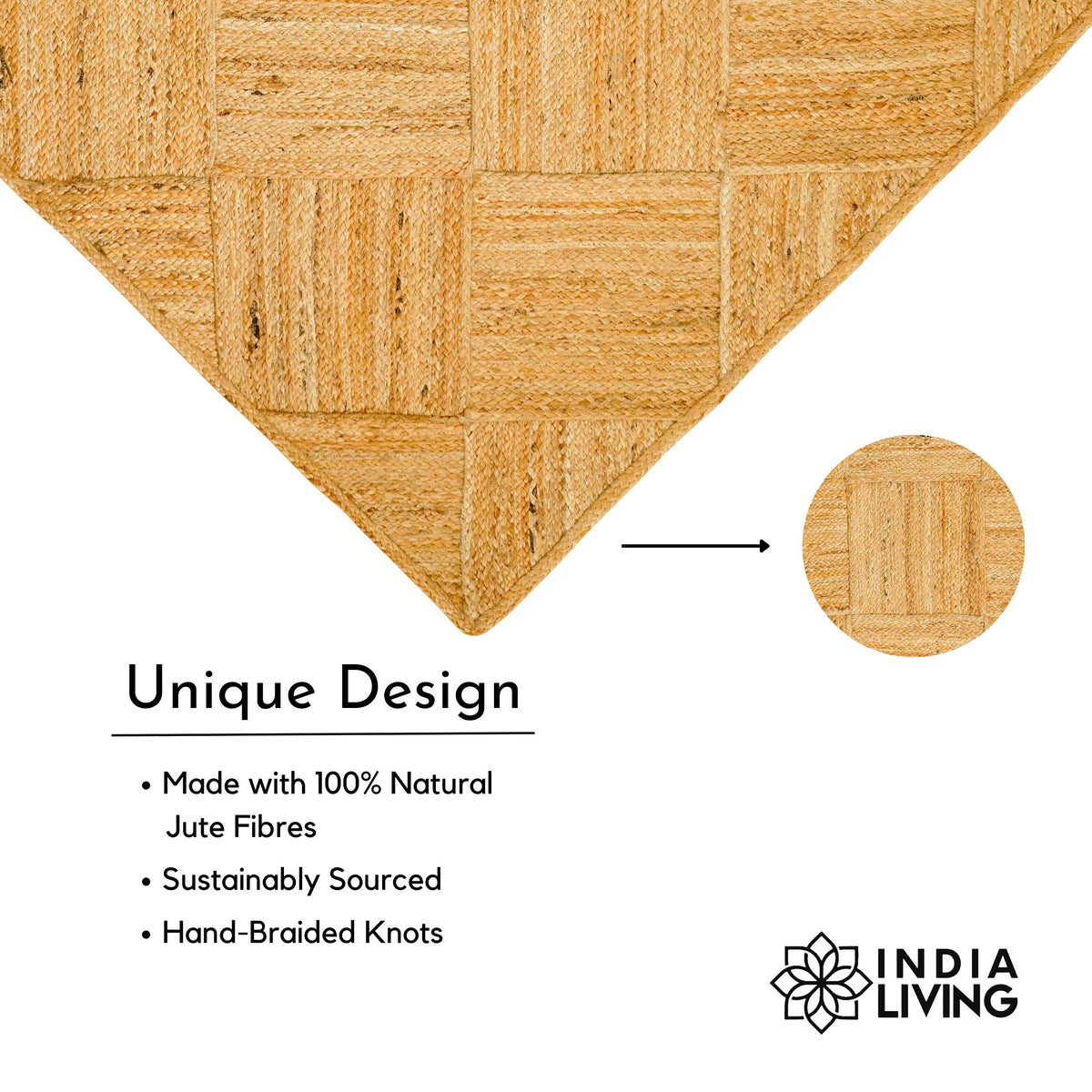 Jute rug in hallway runner setting