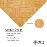 Jute rug in hallway runner setting