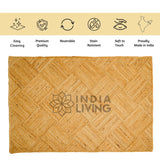 Close-up of hand-braided jute texture