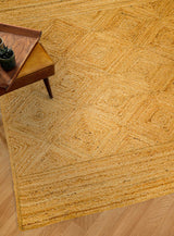 Natural jute braided rug flat lay