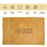 Jute rug corner detail with braid pattern