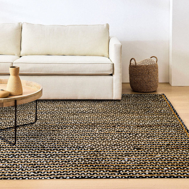 Chindi rag rug styled in rustic kitchen setting