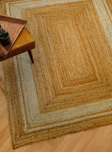 Jute hemp rug styled in a living room