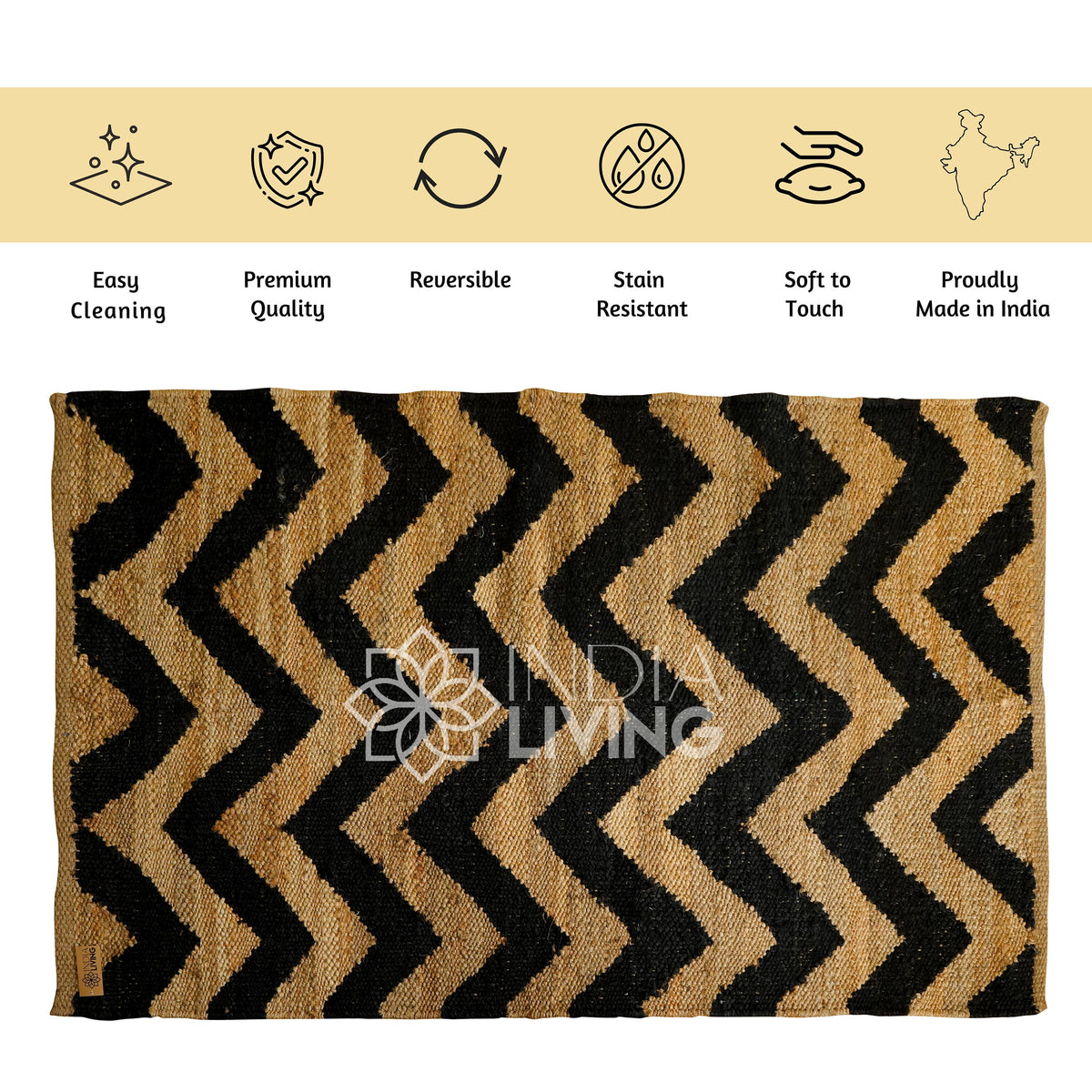Hemp jute rug flat lay