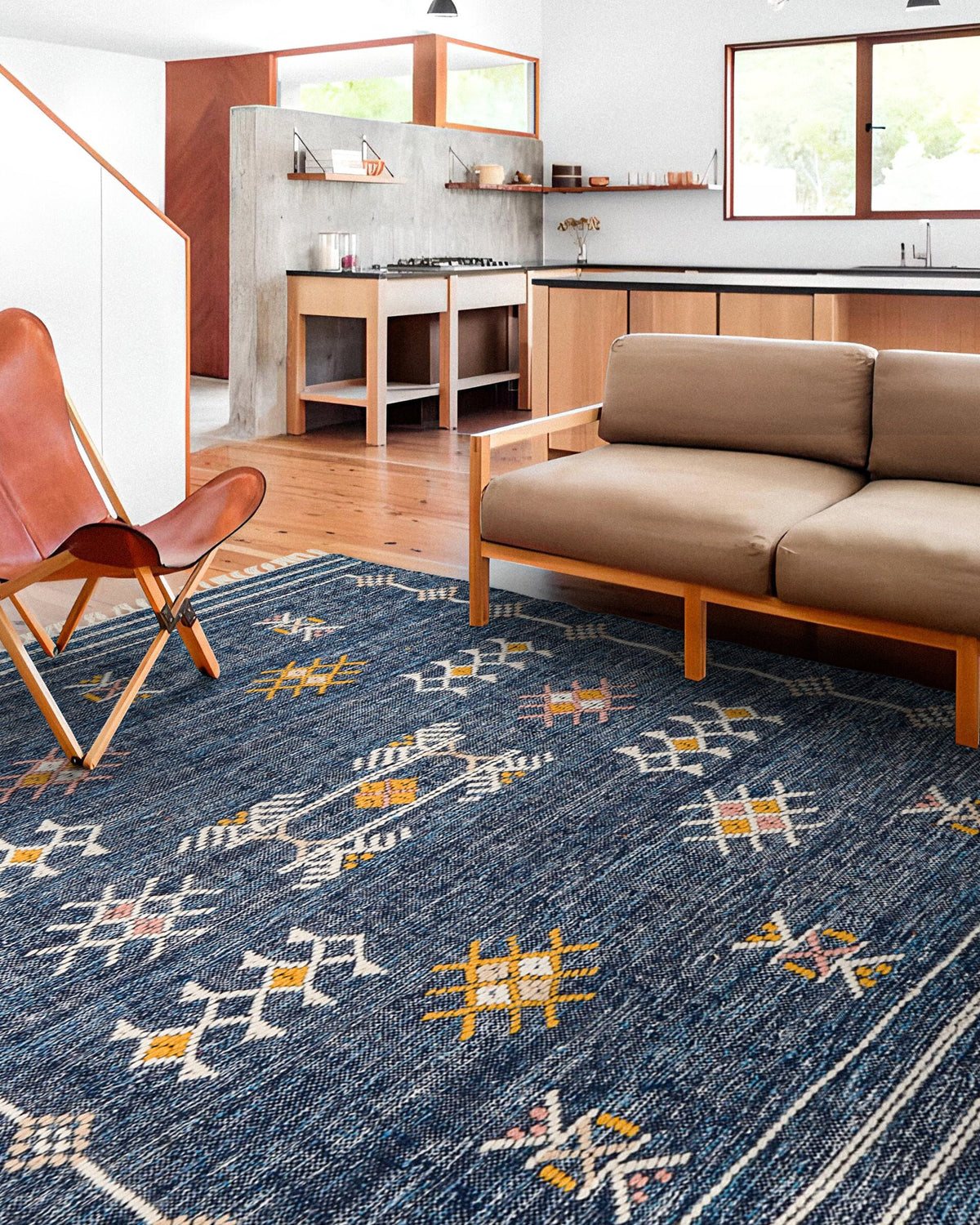 Close-up of Aztec kilim weave texture
