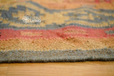 Navajo kilim rug in a bedroom setting