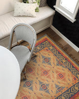 Navajo kilim rug corner detail and fringe
