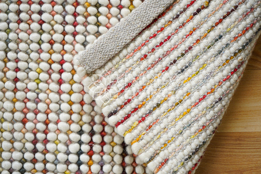 Colorful Chunky Wool Loop Rug - Personalized and Customizable - Boho Home Decor, Pet-Friendly, Funky Kids Room Rug