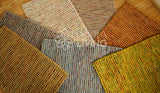 Colorful rug pile close-up