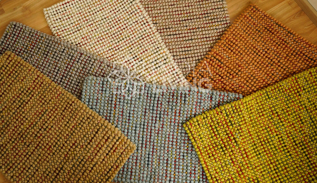 Colorful Chunky Wool Loop Rug - Personalized and Customizable - Boho Home Decor, Pet-Friendly, Funky Kids Room Rug