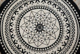 Round mat placed in a living room setting