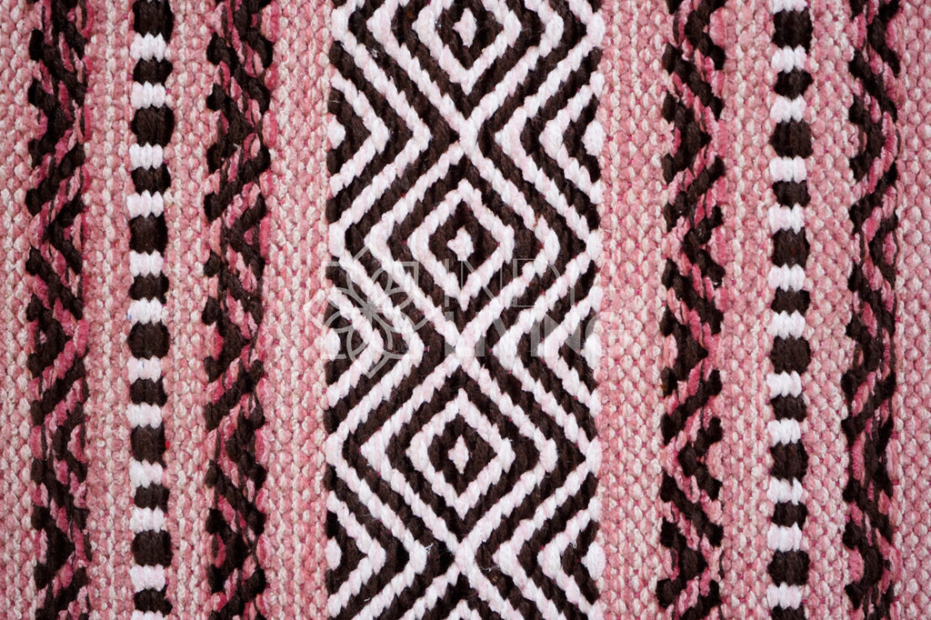 Pink Kilim Rug 8x10 ft - Indian handmade Ethnic moroccan inspired Bohemian decor Living room rug