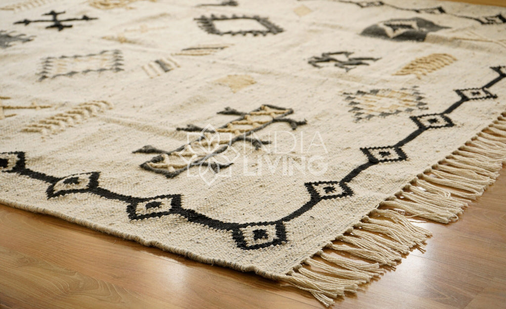 Tribal Aztec Pattern Rug, Indian Handmade, Living Room Rug ,eco friendly, Sustainable, Custom made 3x5 4x6 5x8 8x10 9x12 10x14