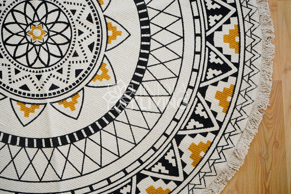 Close-up of the intricate boho print pattern