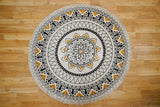 Boho round mat edge detail