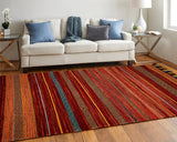 Red striped kilim rug alternate angle view