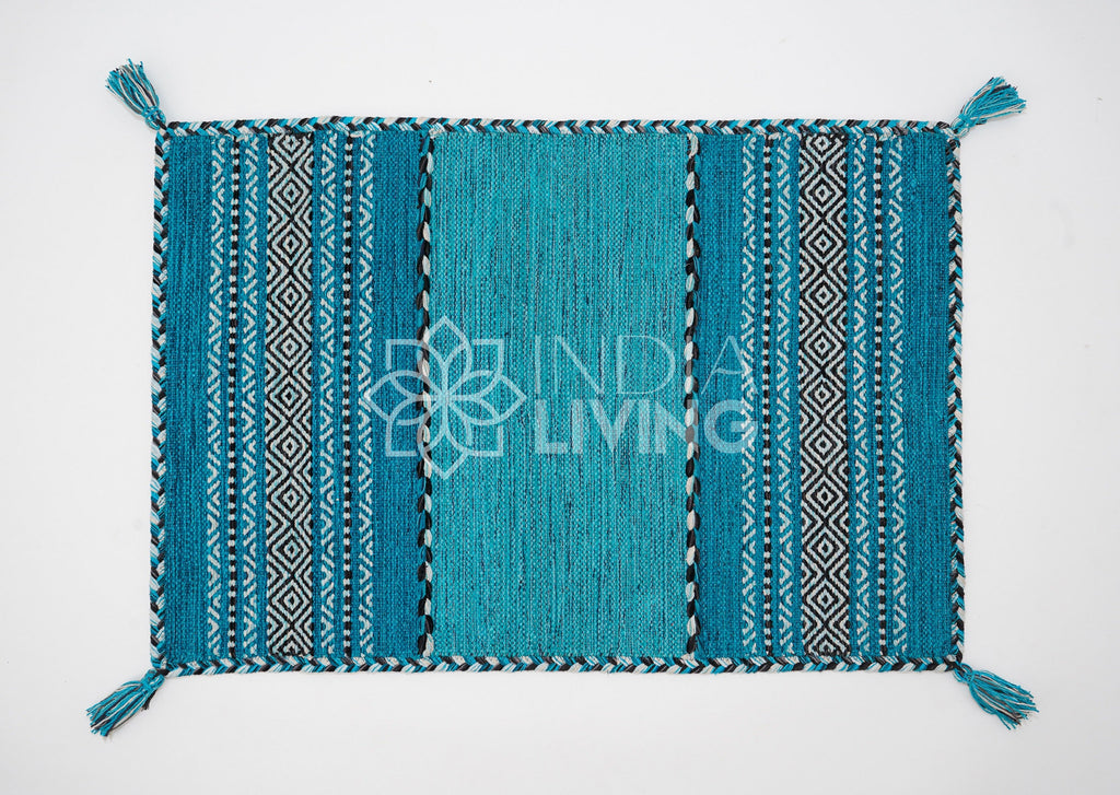 Teal Blue Kilim Rug, Indian Handmade, Vintage, Aesthetic Room Decor, Moroccan, Trending, Living Room Carpet, Hallway Runner, Aqua Blue Rug