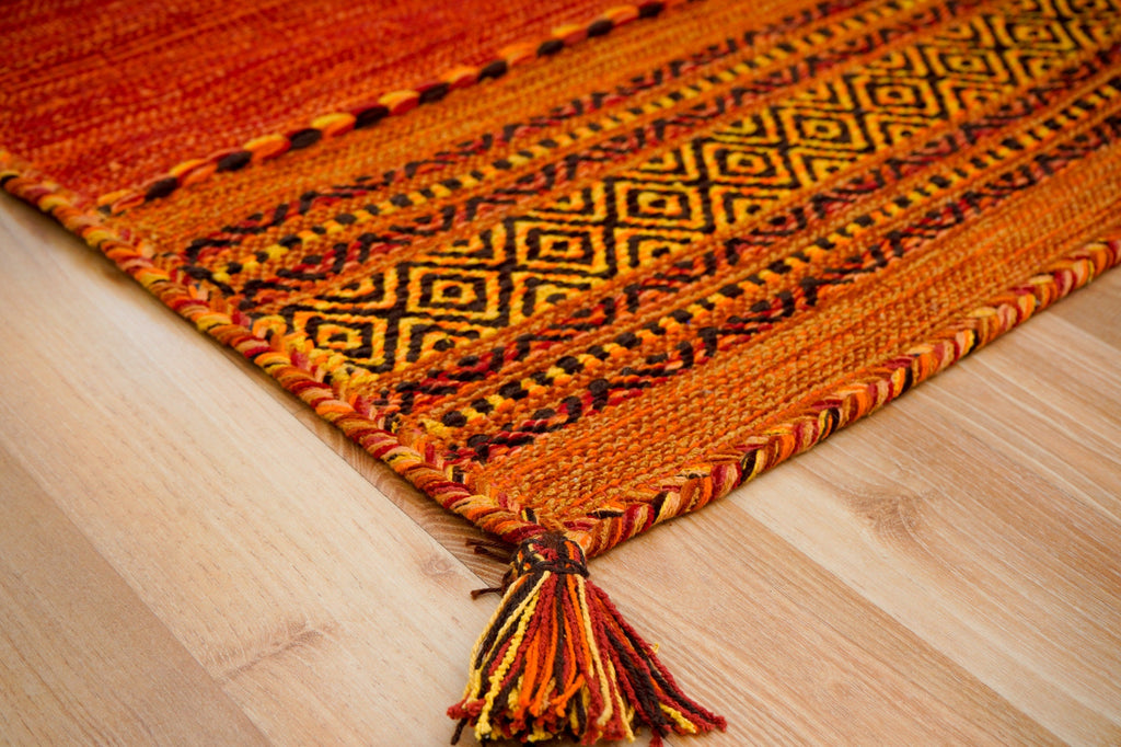 Vibrant Orange Rug, 2x3 orange rug, Geometric orange Kilim, Corridor Rug, Rust Orange Rug, home decor, bedside door floor rug