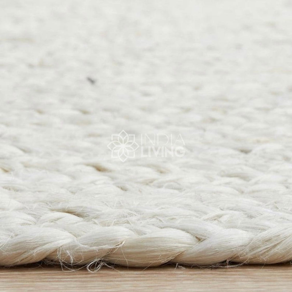 White Oval Jute Rug - Perfect for Cozy and Organic Living Space, Sustainable, Eco Friendly, Custom made, 4 colour options