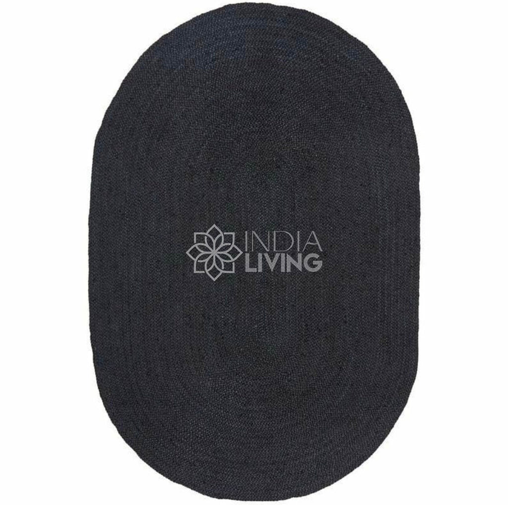 Blue Oval Jute Rug - Perfect for Cozy and Organic Living Space, Sustainable, Eco Friendly, Custom made, 4 colour options