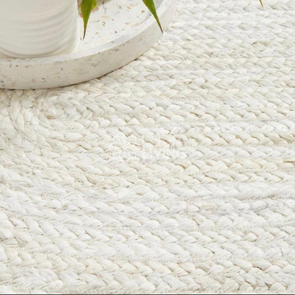 White Oval Jute Rug - Perfect for Cozy and Organic Living Space, Sustainable, Eco Friendly, Custom made, 4 colour options