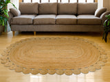 Jute oval rug shown in 3x5 size