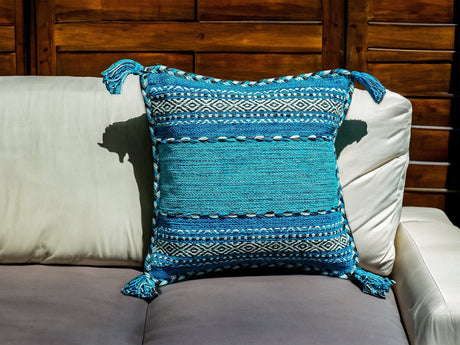 Light Blue Moroccan Kilim Cushion set/Bundle, Sofa Pillow Cover set, Boho Decor Handcrafted Indian Traditional Decorative Cushion Cover set