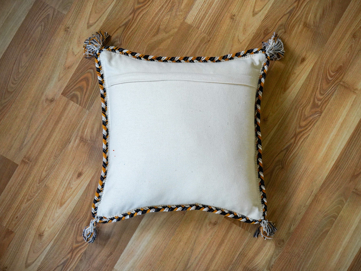 Ivory kilim cushion set styled in a living room