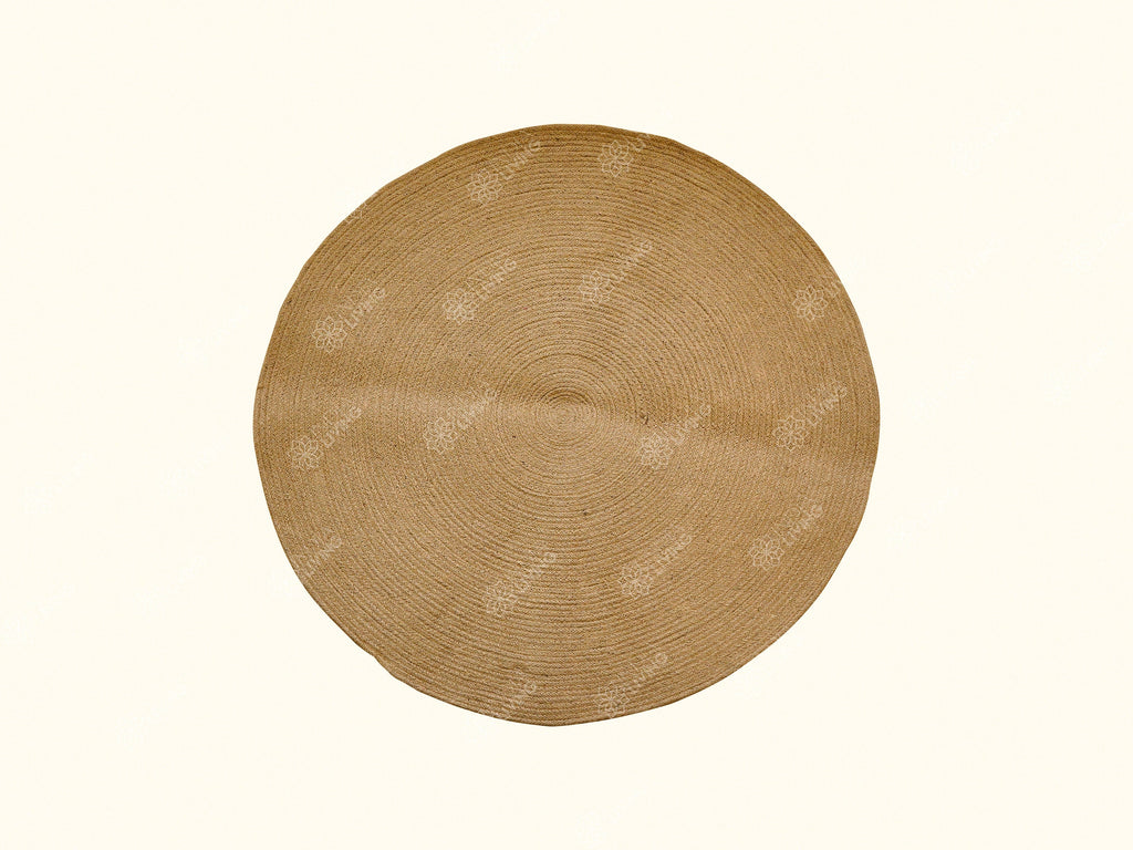 Round Jute Mat | Natural Jute Braided Round Rug for Living Room, Bedroom and Entryway | Sustainable and Eco-Friendly Home Decor