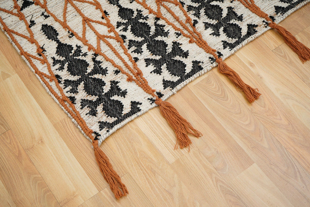 Handmade Abstract Tassel Rug, Aesthetic Bohemian Decor Rug for Living room, Bedroom rug - Custom made in any size