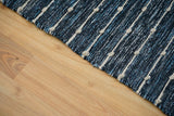 Close-up of dense fringe and knotted tassels on kilim rug