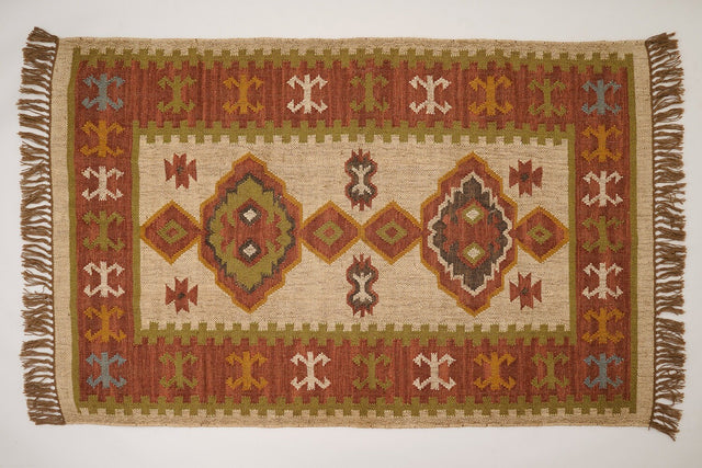Kilim rug styled in living room