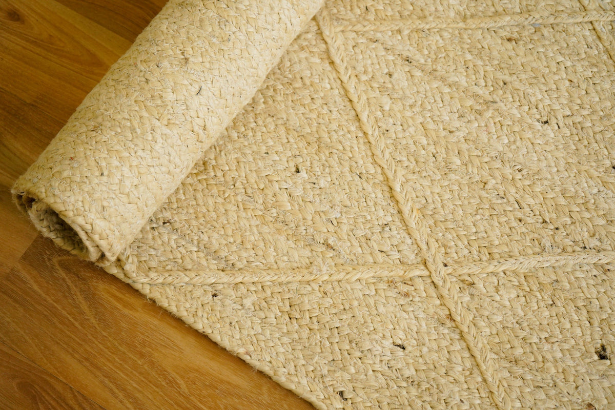 Close-up of hand-braided jute texture
