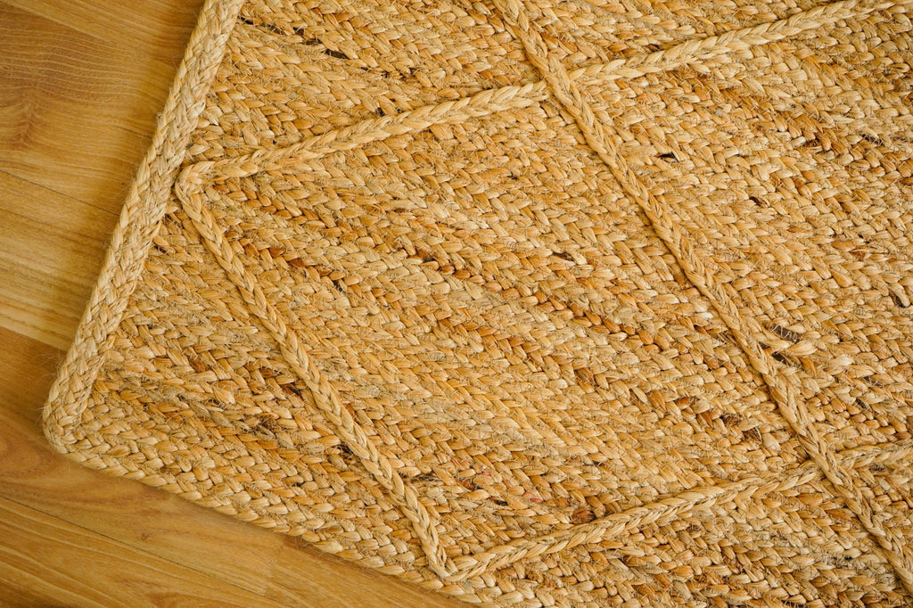 Natural diamond Braided jute area rug, jute braided sustainable Rug, Boho decor rug , Custom made in all sizes