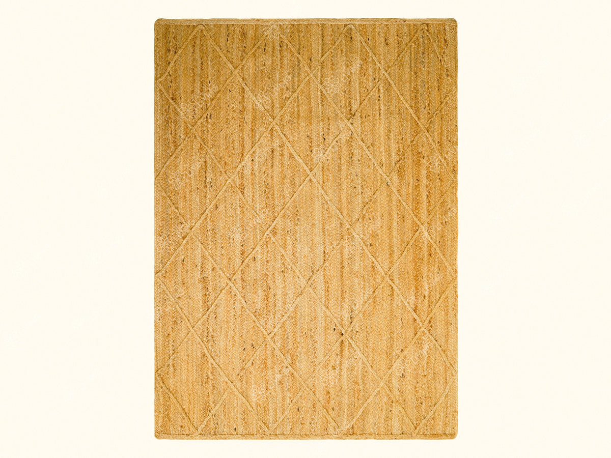 Jute rug in a boho decor living room