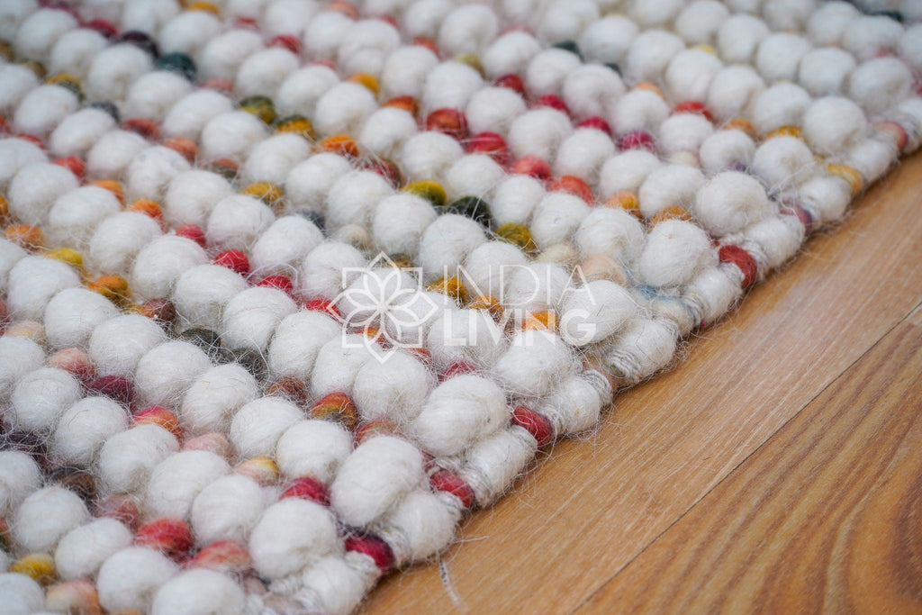 Colorful Chunky Wool Loop Rug - Personalized and Customizable - Boho Home Decor, Pet-Friendly, Funky Kids Room Rug