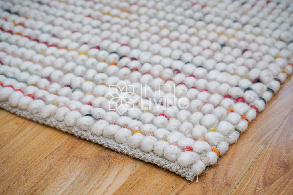 Colorful Chunky Wool Loop Rug - Personalized and Customizable - Boho Home Decor, Pet-Friendly, Funky Kids Room Rug