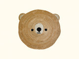 Teddy bear rug styled in a nursery corner