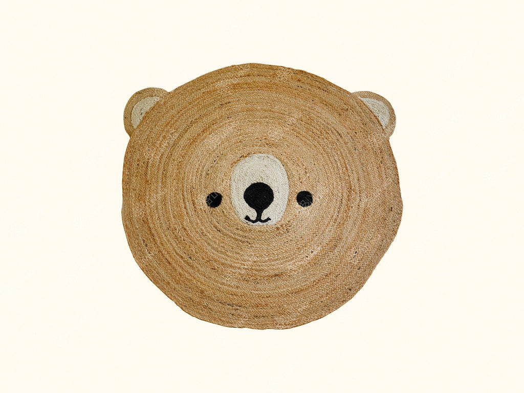 Teddy Rug, kids Nursery Mat, Jute Round Mat - Perfect for Nurseries & Playrooms - Eco-Friendly - Sustainable - Pet Friendly decor