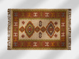 Wool jute kilim rug flat view
