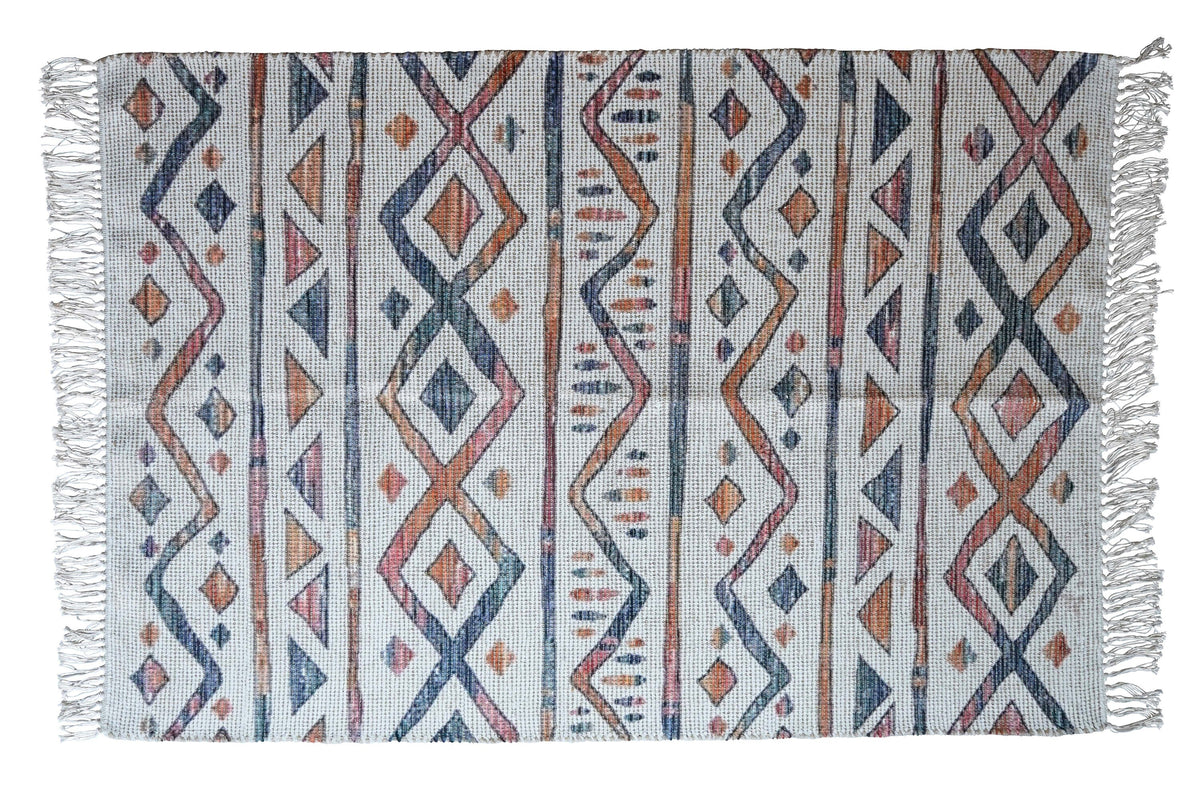 Overhead view of striped Moroccan print pattern