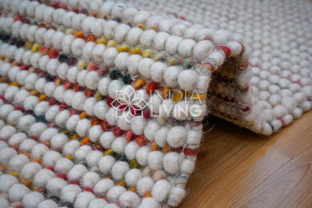 Colorful Chunky Wool Loop Rug - Personalized and Customizable - Boho Home Decor, Pet-Friendly, Funky Kids Room Rug