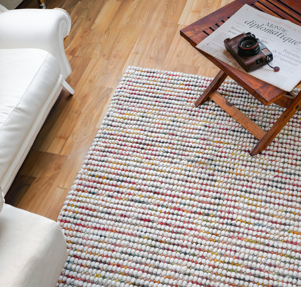 Colorful Chunky Wool Loop Rug - Personalized and Customizable - Boho Home Decor, Pet-Friendly, Funky Kids Room Rug