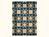 Rug corner view showing abstract geometric detail